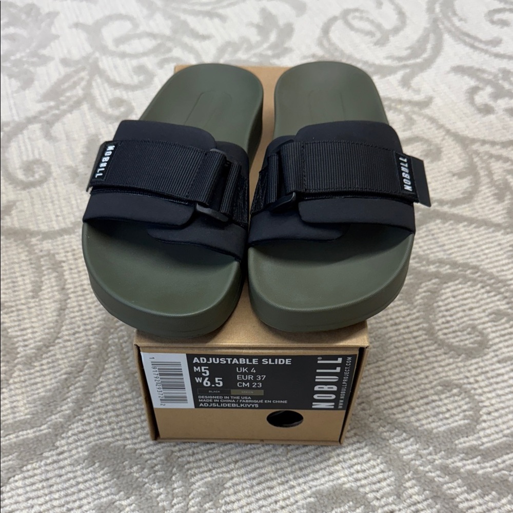 NOBULL Olive and Black Adjustable Sandals